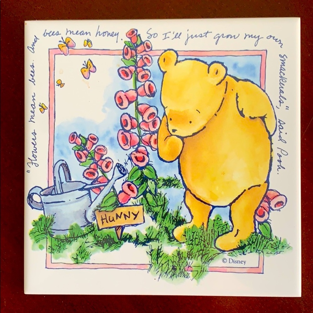 Winnie The Pooh trivet or wall plaque or tile.